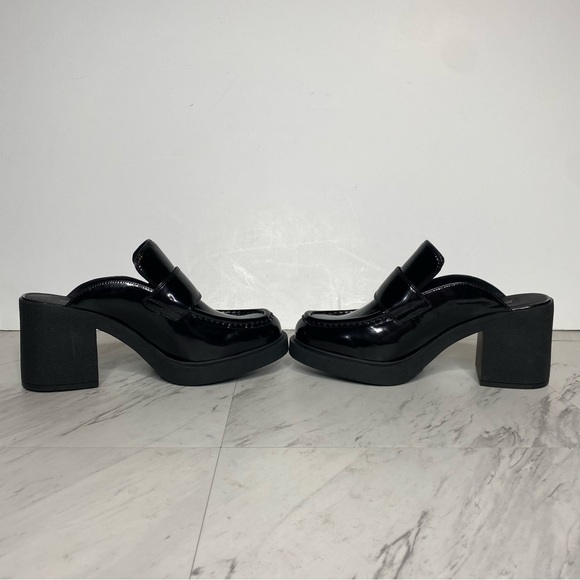 Jeffrey Campbell Kerri Black Patent Leather Heeled Loafer Mule 9 1/2 - Picture 5 of 16